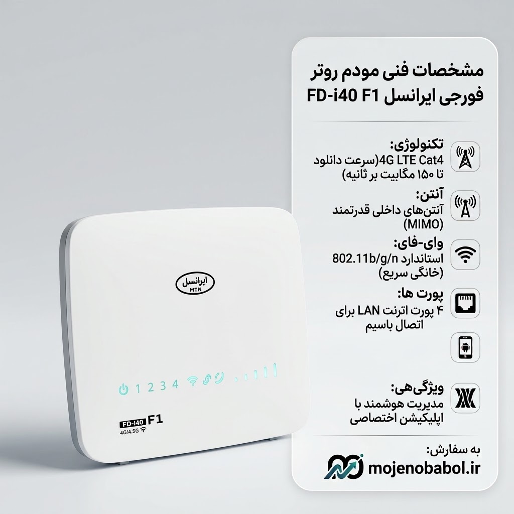 مودم روتر بی سیم ایرانسل مدل FD-i40 F1