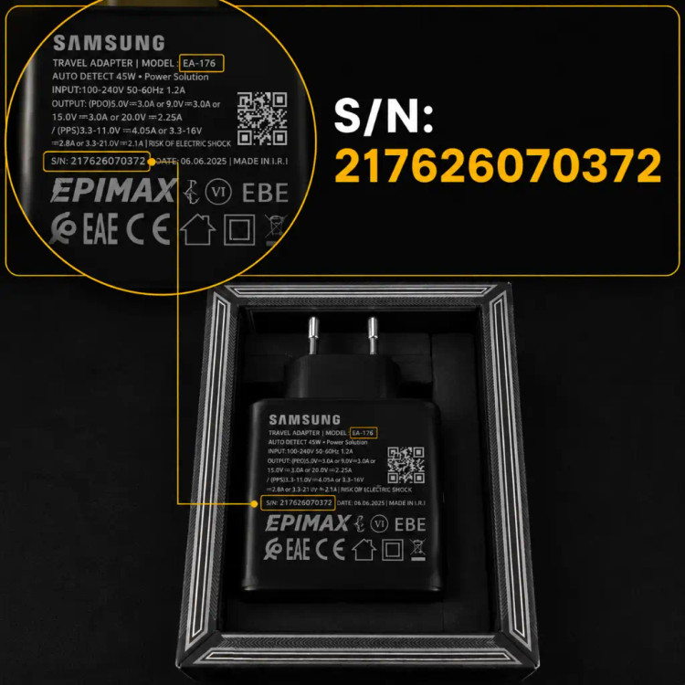 شارژر دیواری 45 وات اپیمکس مدل EA-176 به همراه کابل USB-C